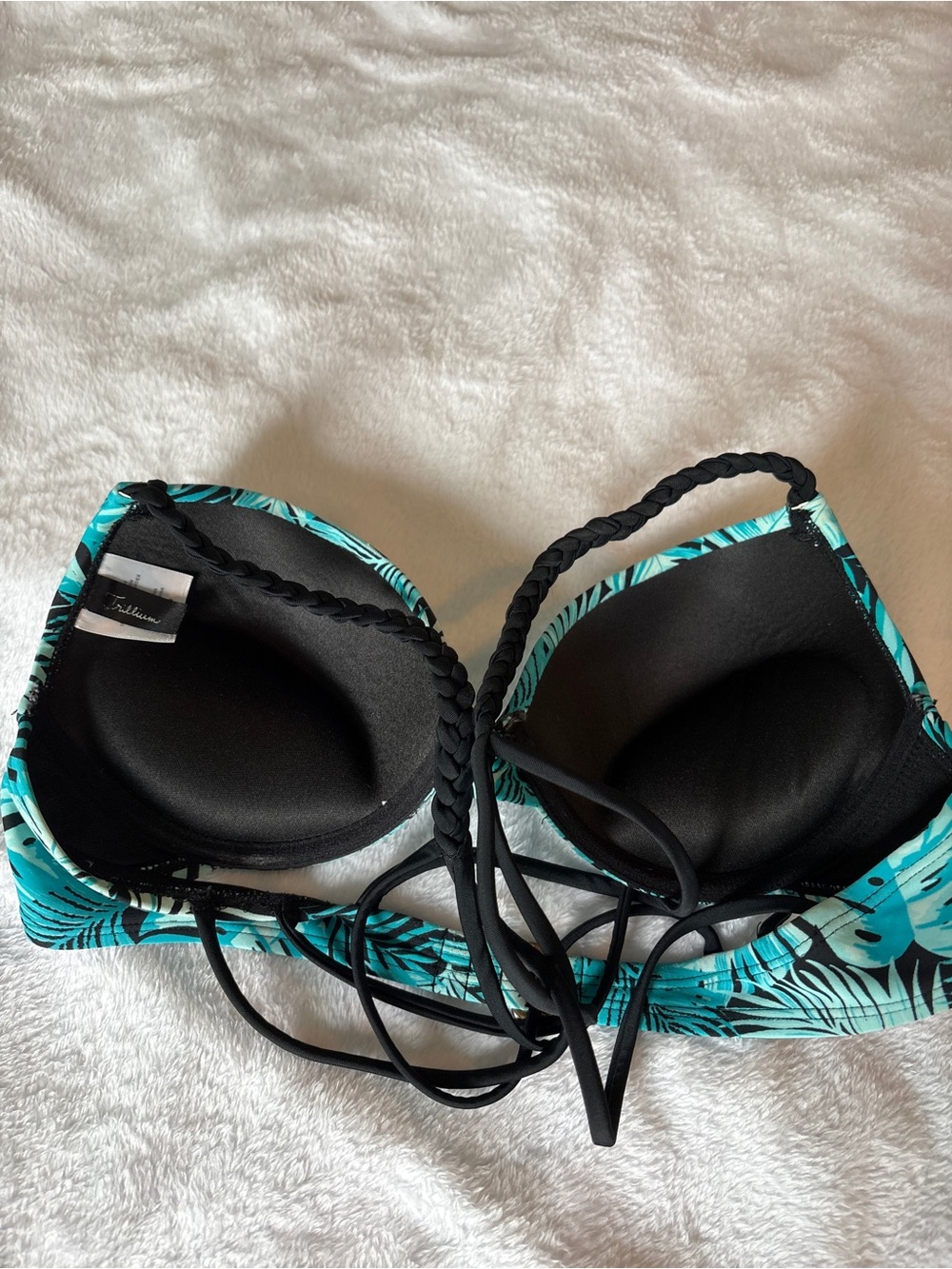 Trillium Black and Teal Swimwear Top - Picture 9 of 9